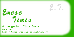 emese timis business card